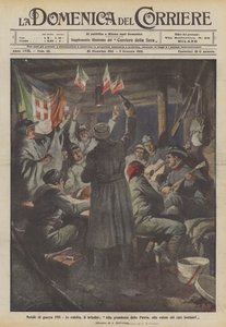 Oorlogskerstmis 1915, in de schuilplaats, de toast, op de grootheid van het vaderland, op de gezondheid van de geliefden ver weg!