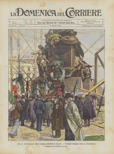 Op Het 54e Jubileum Van De Vijf Dagen Van Milaan, De Veteranen Brengen Bloemen Naar Het Monument