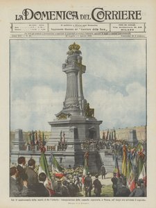 Op de tiende verjaardag van de dood van koning Umberto, inwijding van de boetekapel, in Monza