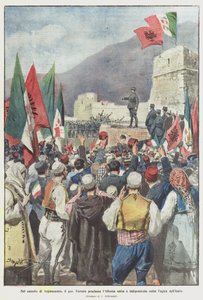 In het kasteel van Argirocastro, verklaart generaal Ferrero Albanië verenigd en onafhankelijk onder de bescherming van Italië