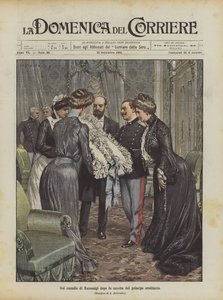 In het kasteel van Racconigi na de geboorte van de kroonprins door Achille Beltrame