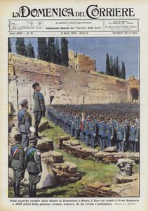 In het prachtige decor van het Stadion van Domitianus, in Rome, hield de Duce het Grote Rapport voor 4000