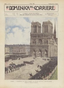 Parijs, de begrafenis van Félix Faure, de stoet op weg naar Notre-Dame door Achille Beltrame