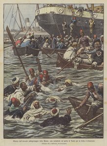 Terugkeer van de jaarlijkse pelgrimstocht uit Mekka, een ramp in de haven van Tunis door de haast om aan boord te gaan