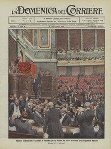 Vergadering van de Nationale Vergadering in Versailles voor de verkiezing van de nieuwe president van de Franse Republiek
