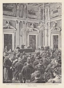 Rome, inauguratie van het 6e Internationale Perscongres (5 april) door Achille Beltrame
