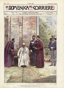 Paus Leo XIII in de Vaticaanse tuinen