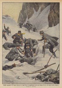 Soldaat van het 7e alpini gevonden levend na 40 uur begraven onder een lawine van sneeuw
