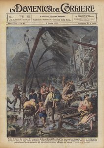 Onder de woede van de verwoestende cycloon door Achille Beltrame