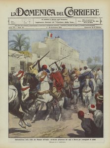 Onderwerping van de Mansur-stam aan Italië, kleurrijke rit van de leiders naar Derna om de wapens over te geven