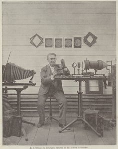 T A Edison Werkt Aan Een Nieuwe Uitvinding