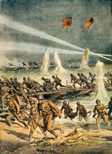 De Japanse opmars in China tijdens de Chinees-Japanse Oorlog, Achille Beltrame, uit La Domenica del Corriere, China, 20e eeuw door Achille Beltrame