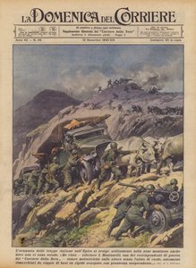 De opmars van Italiaanse troepen in Epirus vindt plaats in bergachtige gebieden zelfs waar geen wegen zijn