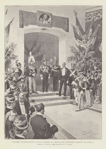 Turijn, onthulling van de gedenkplaat voor generaal Arimondi, gestorven in Afrika