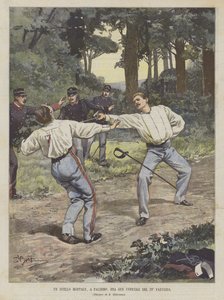 Een Dodelijk Duel in Palermo Tussen Twee Officieren van de 29e Infanterie
