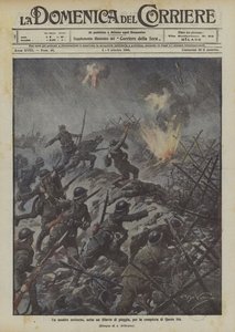Een nachtelijke aanval, onder een stortbui, voor de verovering van Quota 144
