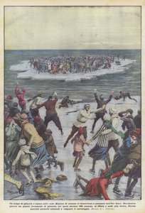Een ijsveld dat op de golven drijft
