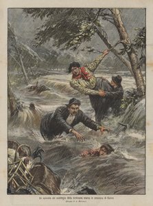 Een episode van de stortbui van vorige week in de provincie Cuneo door Achille Beltrame