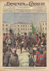 Een pittoreske ontvangst van de Touring-karavaan in Sassari door Achille Beltrame