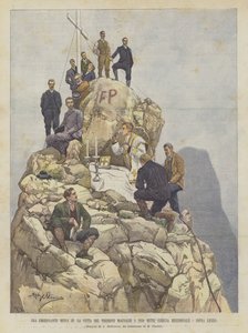 Een spannende mis op de top van de Torrione Magnaghi op 2050 meter (Grigna Meridionale, boven Lecco)