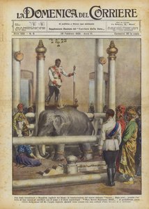 Een uitzonderlijk feest in Bangkok, de hoofdstad van Siam, de inwijding van de nieuwe witte olifant door Achille Beltrame