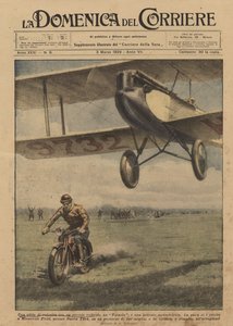Een snelheidswedstrijd tussen een klein vliegtuig, een mot en een krachtige motorfiets