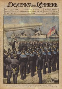 Een plechtige ceremonie op volle zee