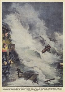 Een zeer hevige storm die de Ligurische kust van Levante trof, had momenten