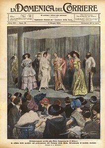 Een interessante nieuwigheid op de jaarbeurs van Milaan, de modeshow op het podium