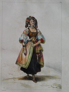 Vrouw in Russische jurk