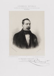 Nationale Assemblee, tribune van de volksvertegenwoordigers - Toussaint Bravard (Puy-de-Dôme) door Achille Devéria