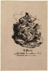 Portretmedaillon van Faust en Marguerite, uitgeversblad van Faust