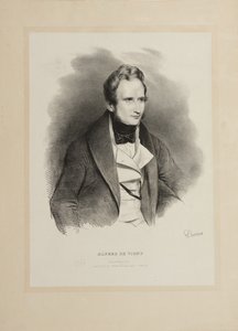 Portret van de auteur Alfred de Vigny 1797-1863, 1831 door Achille Devéria