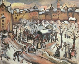 Sneeuw in München door Achille Emile Othon Friesz