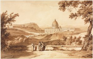 Uitzicht op St. Pieter, Rome, ca. 1817-1820