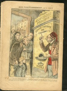 Illustratie door Achille Lemot (1846-1909) voor de omslag van Le Pelerin, 07/02/09 - Goede werking - Familie, Ellende, Openbare bijstand door Achille Lemot