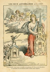 Illustratie van Achille Lemot in Le Pelerin - De twee tegenstanders door Achille Lemot