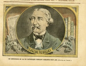 Illustratie van Achille Lemot (1846-1909) in Le Pelerin, 01/10/05 - Een verdediger van het katholieke geloof gedurende achtenzestig jaar - Pers/Media, Religie Geloof, L