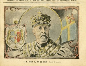 Illustratie van Achille Lemot (1846-1909) in Le Pelerin, 02/07/05 - Zijne Majesteit Oscar II, Koning van Zweden