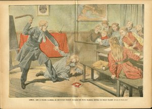 Illustratie van Achille Lemot (1846-1909) in Le Pelerin, 02/12/06 - Onderwijs, Polen, Straf - Leraar door Achille Lemot