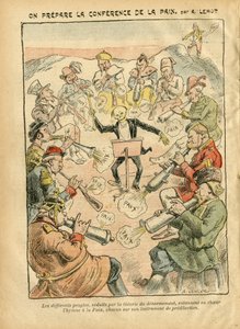 Illustratie van Achille Lemot in Le Pelerin - Voorbereiding van de Vredesconferentie door Achille Lemot