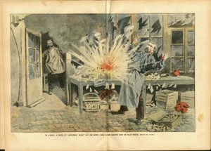 Illustratie van Achille Lemot (1846-1909) in Le Pelerin, 05/08/06 - Koerier La Poste, Bom - Postbode