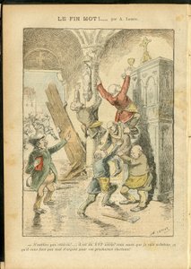 Illustratie van Achille Lemot (1846-1909) in Le Pelerin, 25/02/06 - Antisemitisme, Religie Geloof, Katholiek Katholicisme - Scheiding van Kerk en Staat, Inventarissen/Reacties op Inventarissen - Jood door Achille Lemot