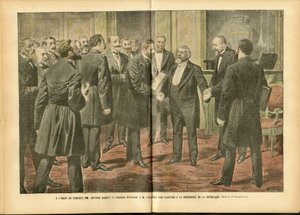 Illustratie van Achille Lemot (1846-1909) in Le Pelerin, 28/01/06 - Verkiezingen, President van de Republiek - Fallieres Armand (1841-1931) door Achille Lemot