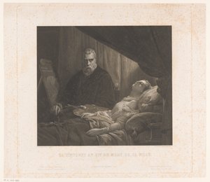 Il Tintoretto portretteert zijn dochter op haar sterfbed