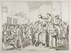 De aalmoezen van de monniken door Achille Pinelli