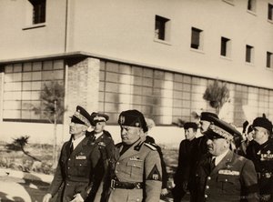Inhuldiging van de gebouwen van het Koninklijk Vliegveld "Fausto Pesci" in Bologna, in aanwezigheid van de Duce Benito Mussolini, 24/10/1936