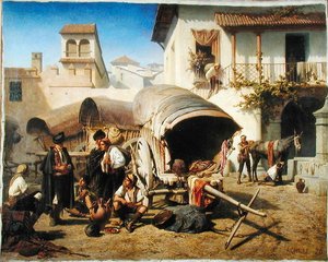 Posada San Rafael, Cordoba, ca. 1861 door Achille Zo