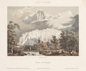 Zicht op de Mont Blanc vanaf de Col des Montets door Ad. Cuvillier