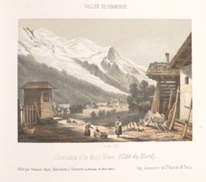 Zicht op de vallei van Chamonix vanaf de pas Les Montées door Ad. Cuvillier
